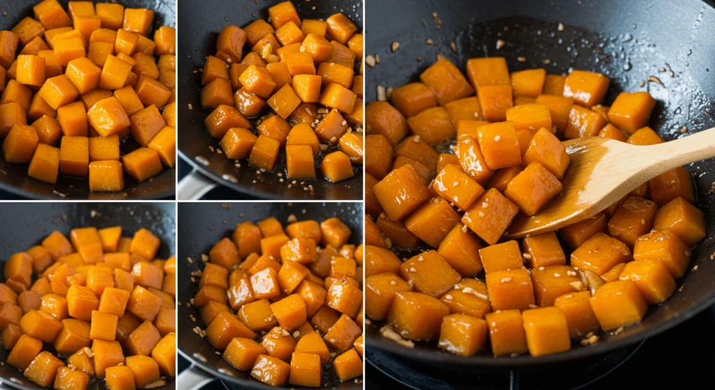 Kabocha squash stir-fry vegan Chinese recipe