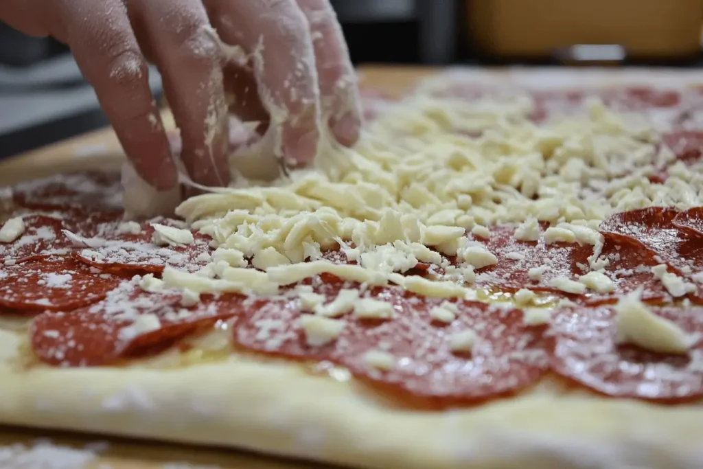 Step-by-Step Recipe for Perfect Homemade Supreme Pizza Step-by-step recipe process for making homemade supreme pizza, including prepping ingredients and assembling toppings