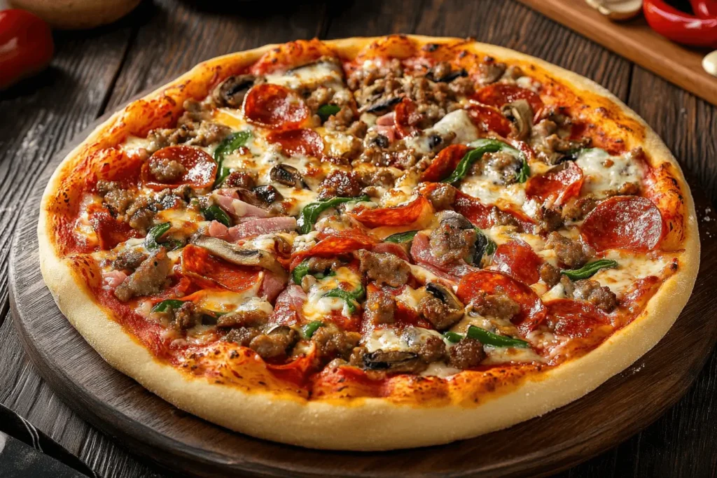 Creative Tips for Customizing Your Supreme Pizza--_53fbdb6d-5a2a-4f69-a3e7-7b7b78efd7a6_3 Tips for customizing your supreme pizza with various toppings like mushrooms, jalapeños, and fresh herbs