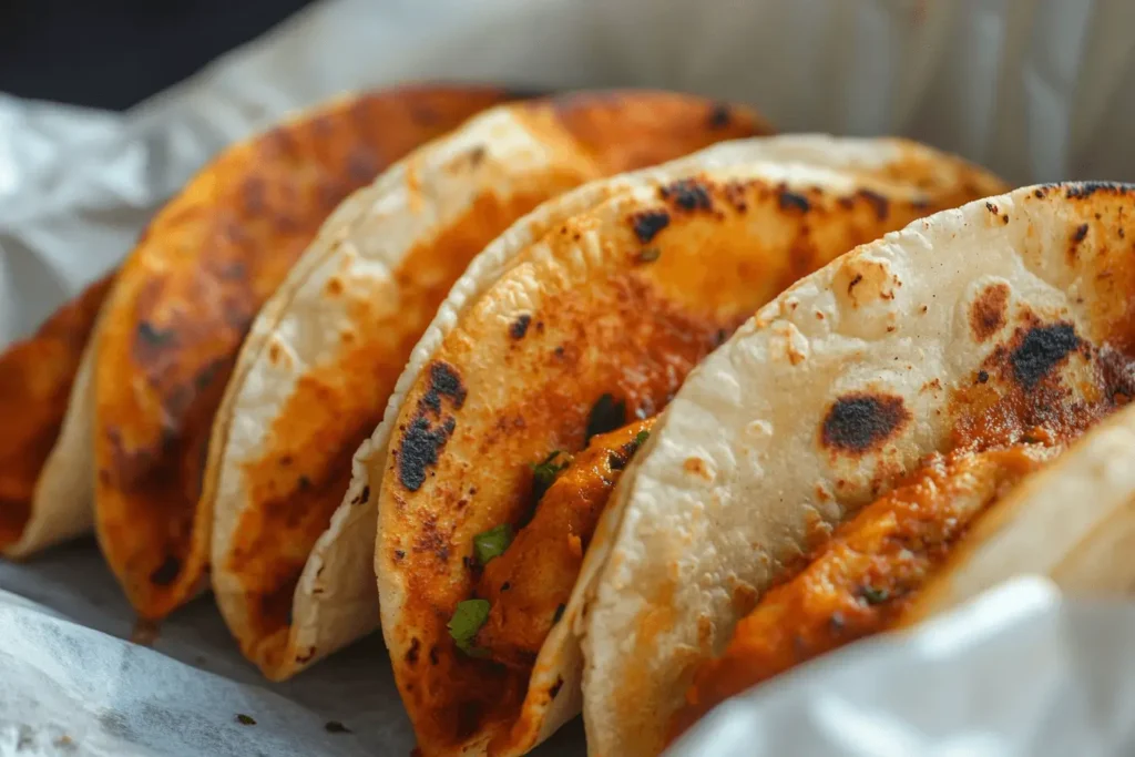 Traditional birria tacos with dipping consomé