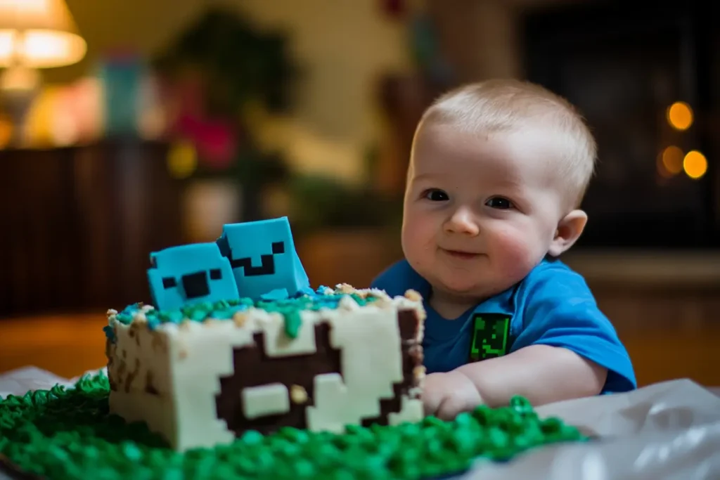 Minecraft Cake – An In-Game Favorite Minecraft cake with pixelated design, representing the iconic in-game food item.