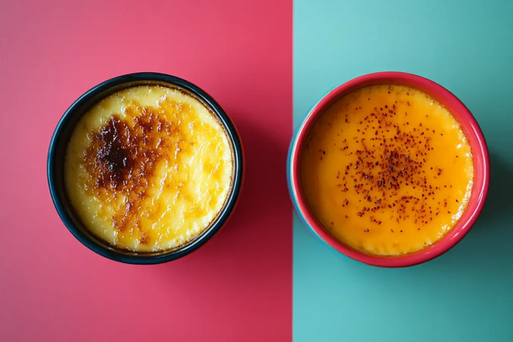 Crème brûlée and custard comparison