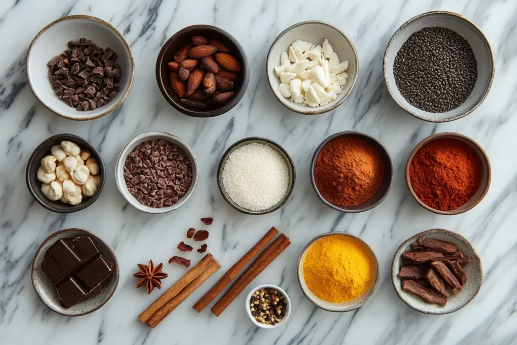 Dubai Chocolate Bar Recipe ingredients.