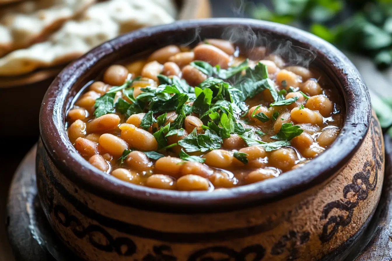 Steaming hot baked beans recipe