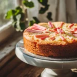 Beautiful rhubarb cake recipes display