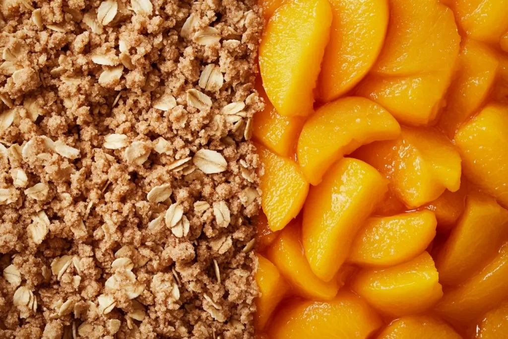 What is the difference between a peach crumble and a peach crisp