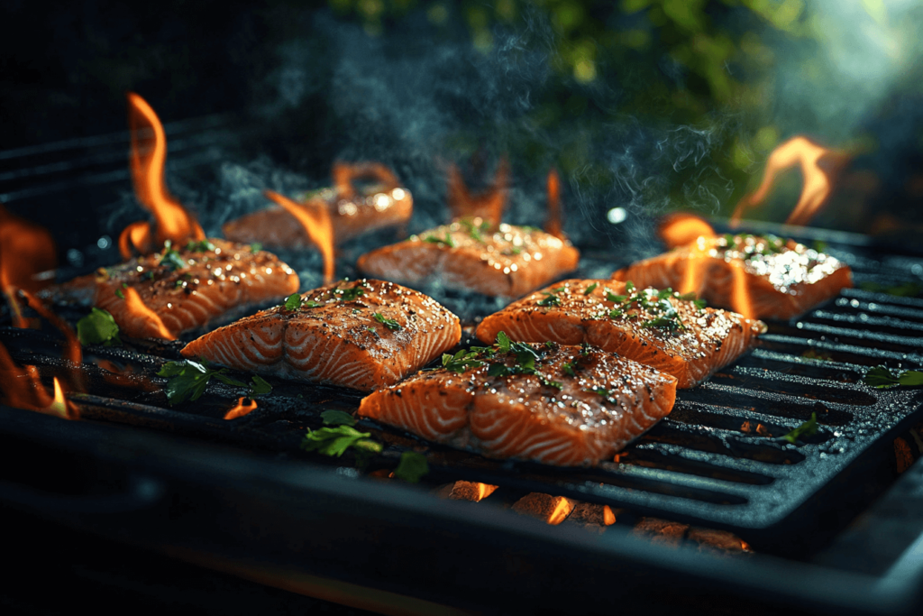 Grilling trout for smoky flavour