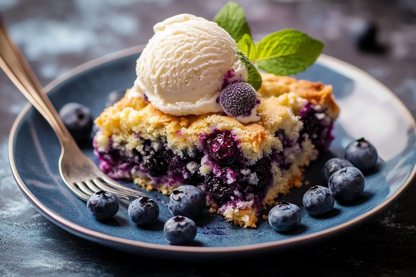 Blueberry dump cake recipe with ice cream