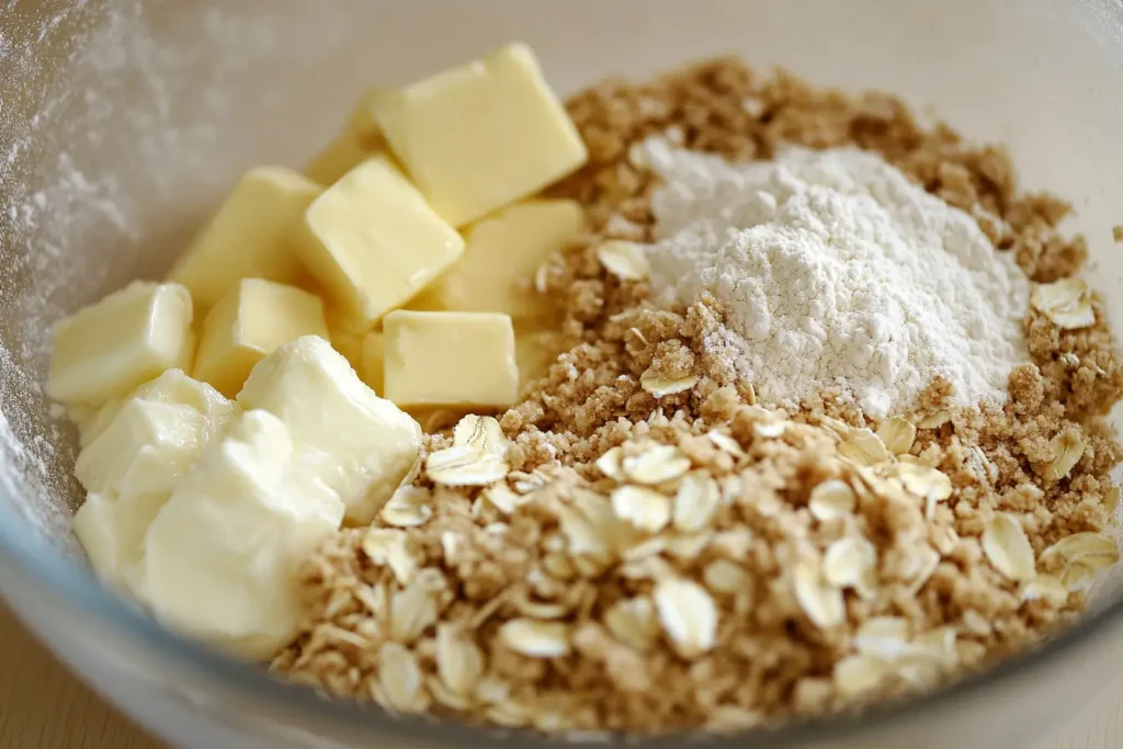 Ingredients for a crumble topping