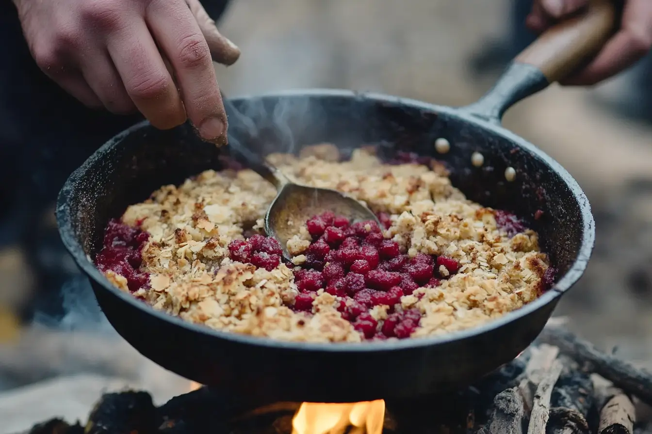 Side-by-side comparison of cobbler and crumble desserts with distinct toppings.