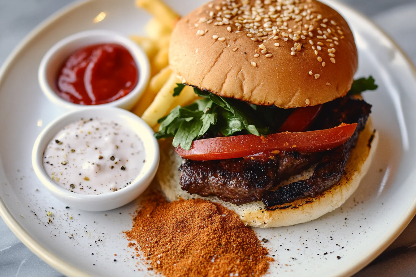 Restaurant-style Burger with Perfect Toppings and Juicy Patty